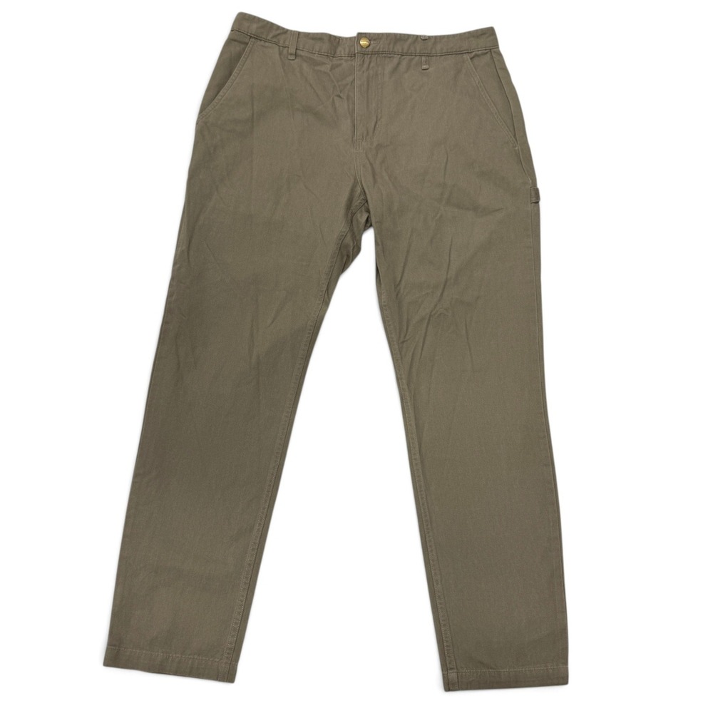 Benny Gold Mens 34x30 Carpenter Pants Olive Cotton Utility Workwear TB20013
